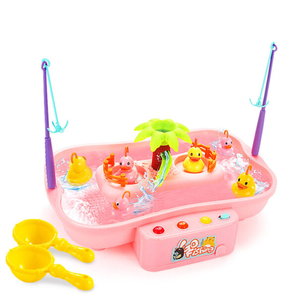 Mini Rotating Duck Fishing Game Set Fully Automatic Light And Music Children'S Play House Toys - Image 3