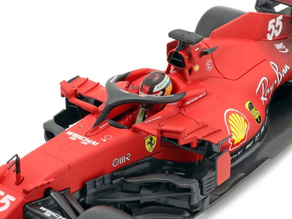 Ferrari SF21 #55 Carlos Sainz Formula One F1 Car "Ferrari Racing" Series 1/18 Diecast Model Car by Bburago - Image 4