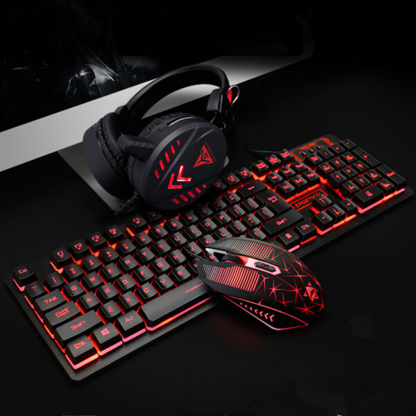 usb desktop wired luminous keyboard and mouse set - Image 2